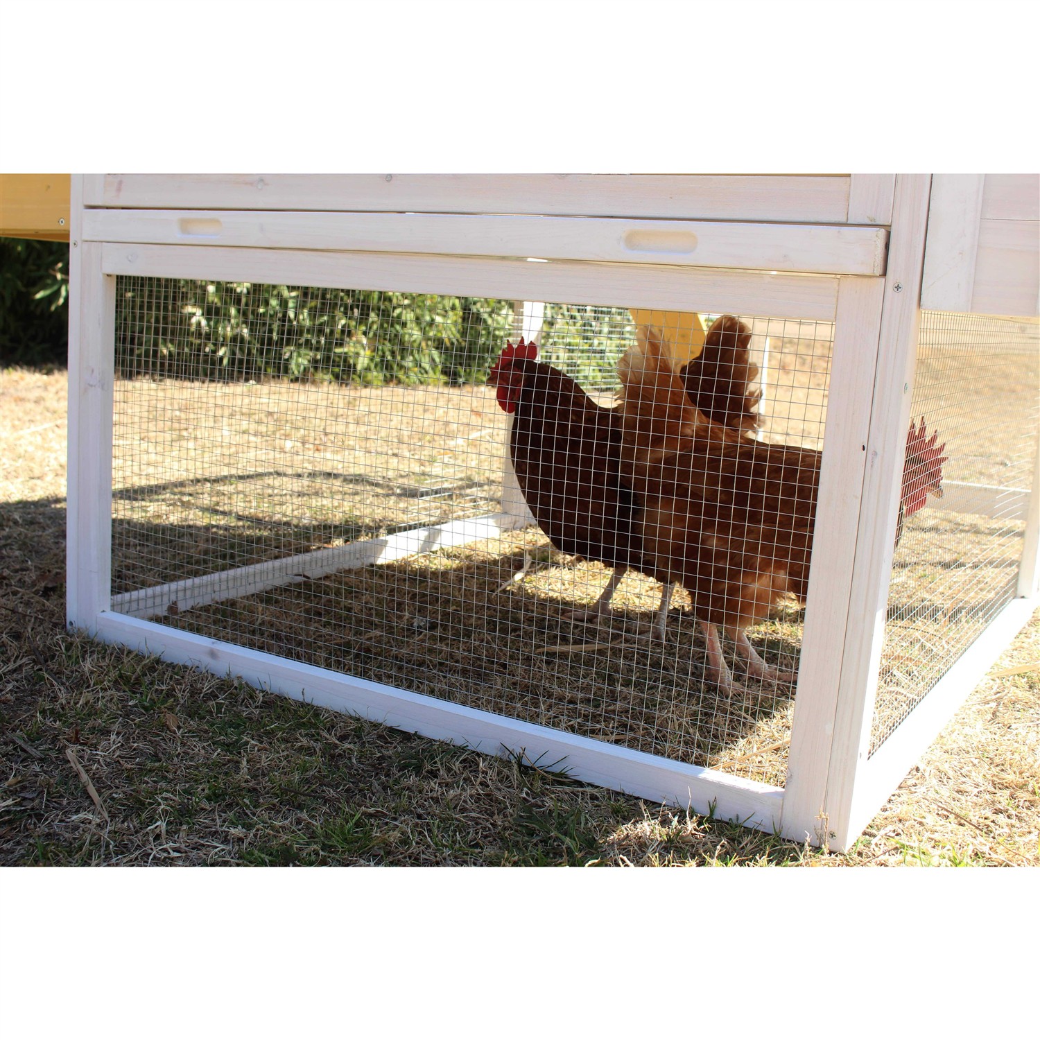 Alternative view of Zylina Yellow Cottage Wood Chicken Coop for Chickens with Plant Box