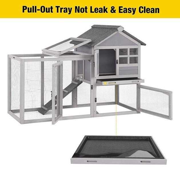 Alternative view of Aivituvin 2 Story Big Bunny Cage with No Leak Tray XZ7002
