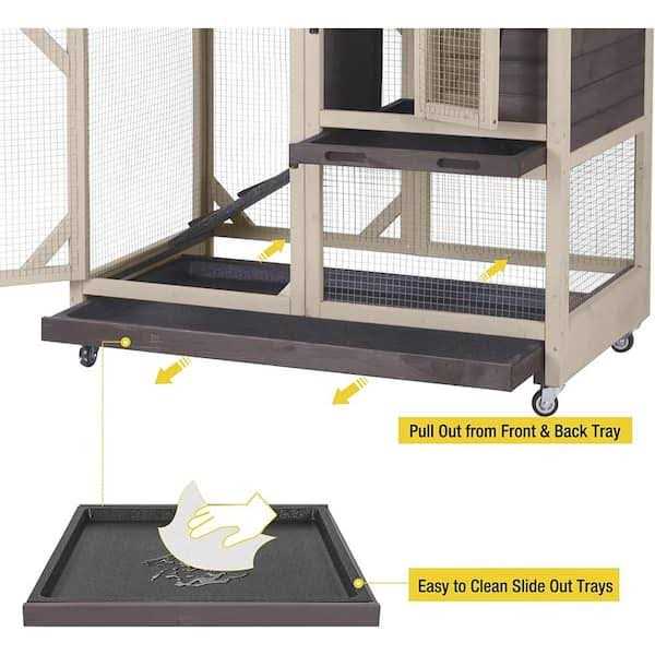 Alternative view of Aivituvin Large Indoor Rabbit Hutch with Pull out Tray