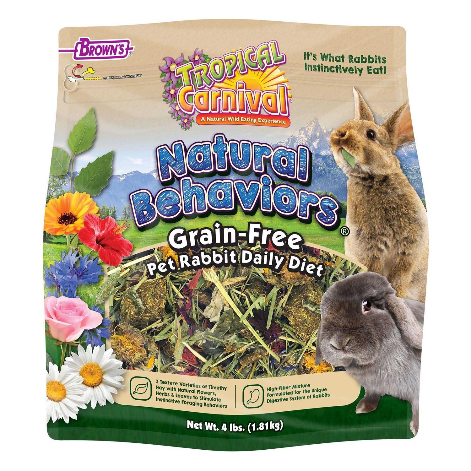 Brown's Tropical Carnival Natural Behaviors Grain-Free Rabbit Food