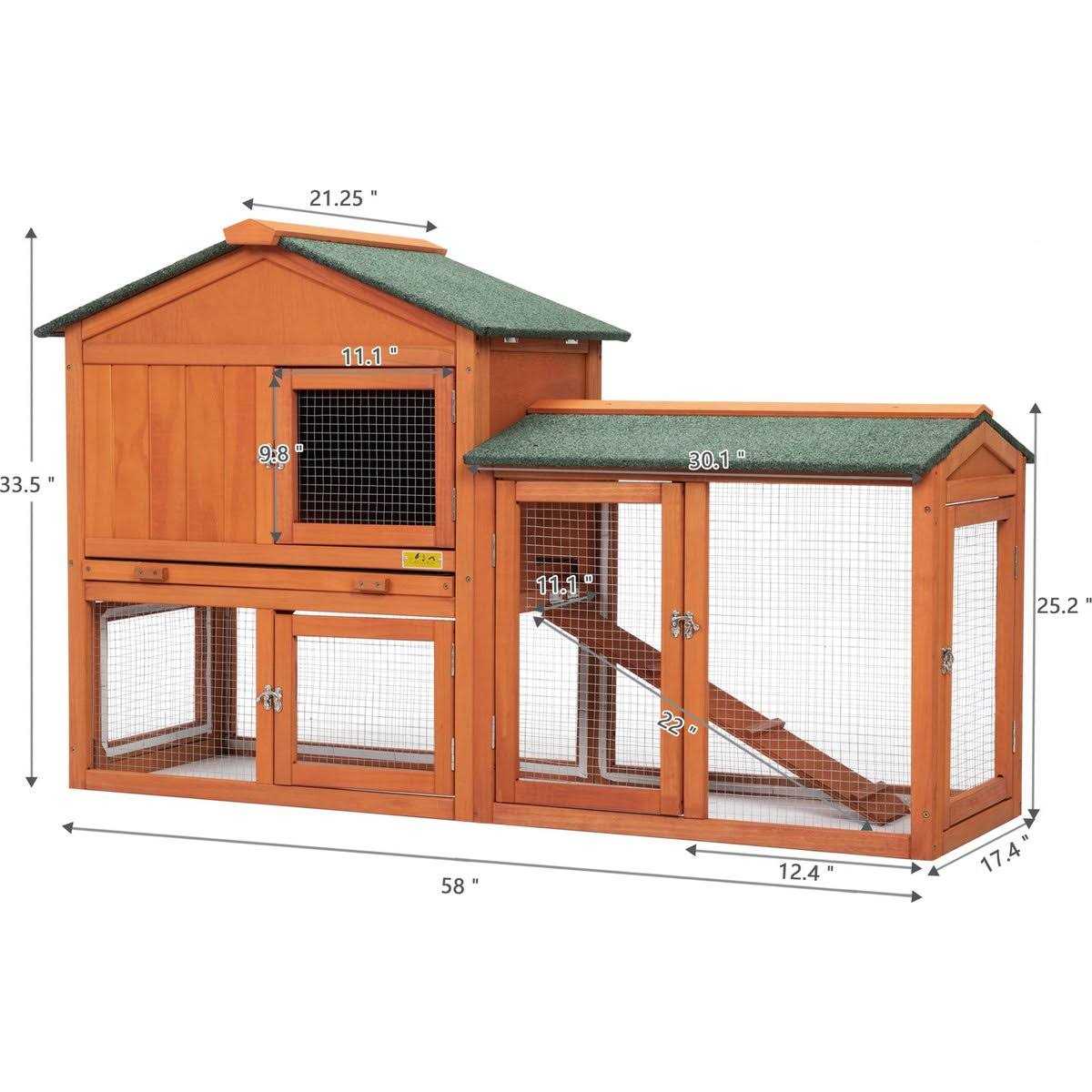 Alternative view of Coziwow by Jaxpety 2-Tier Outdoor Wooden Rabbit Hutch with Ramp