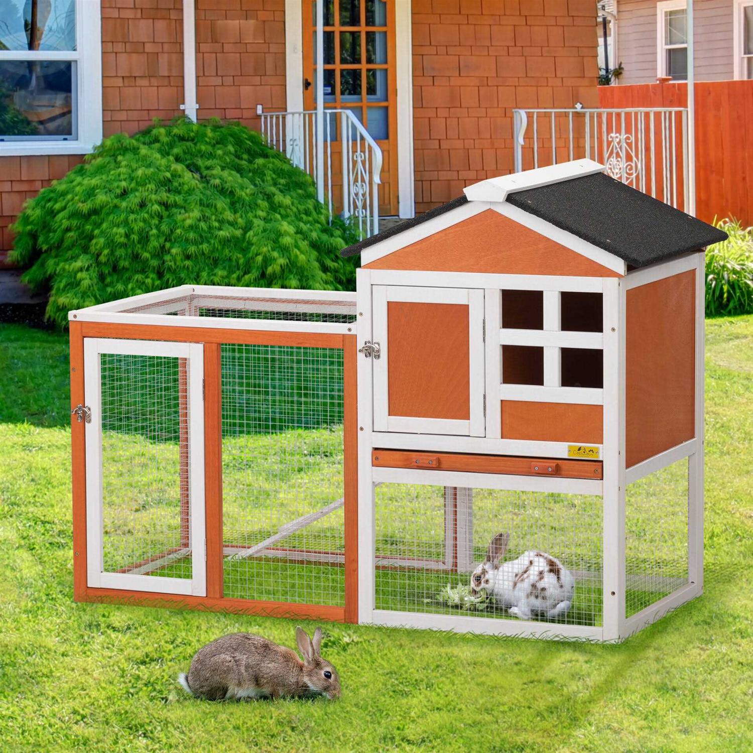 Coziwow 2-Story Wooden Rabbit Hutch
