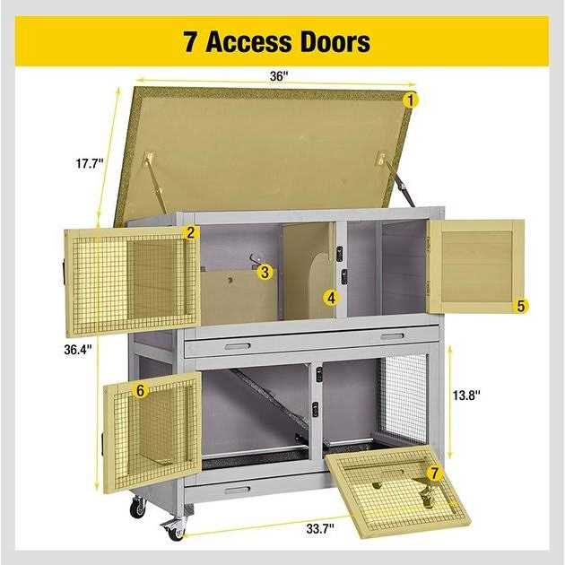 Alternative view of Aivituvin Outdoor Indoor Bunny Hutch with Wheels AIR77