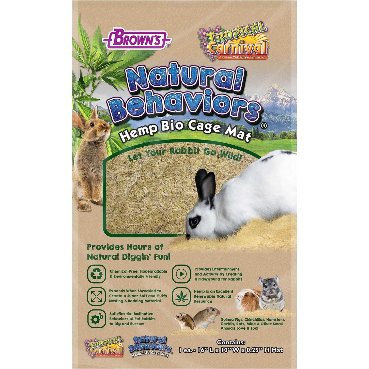 Brown's Natural Behaviors Hemp Bio Cage Mat