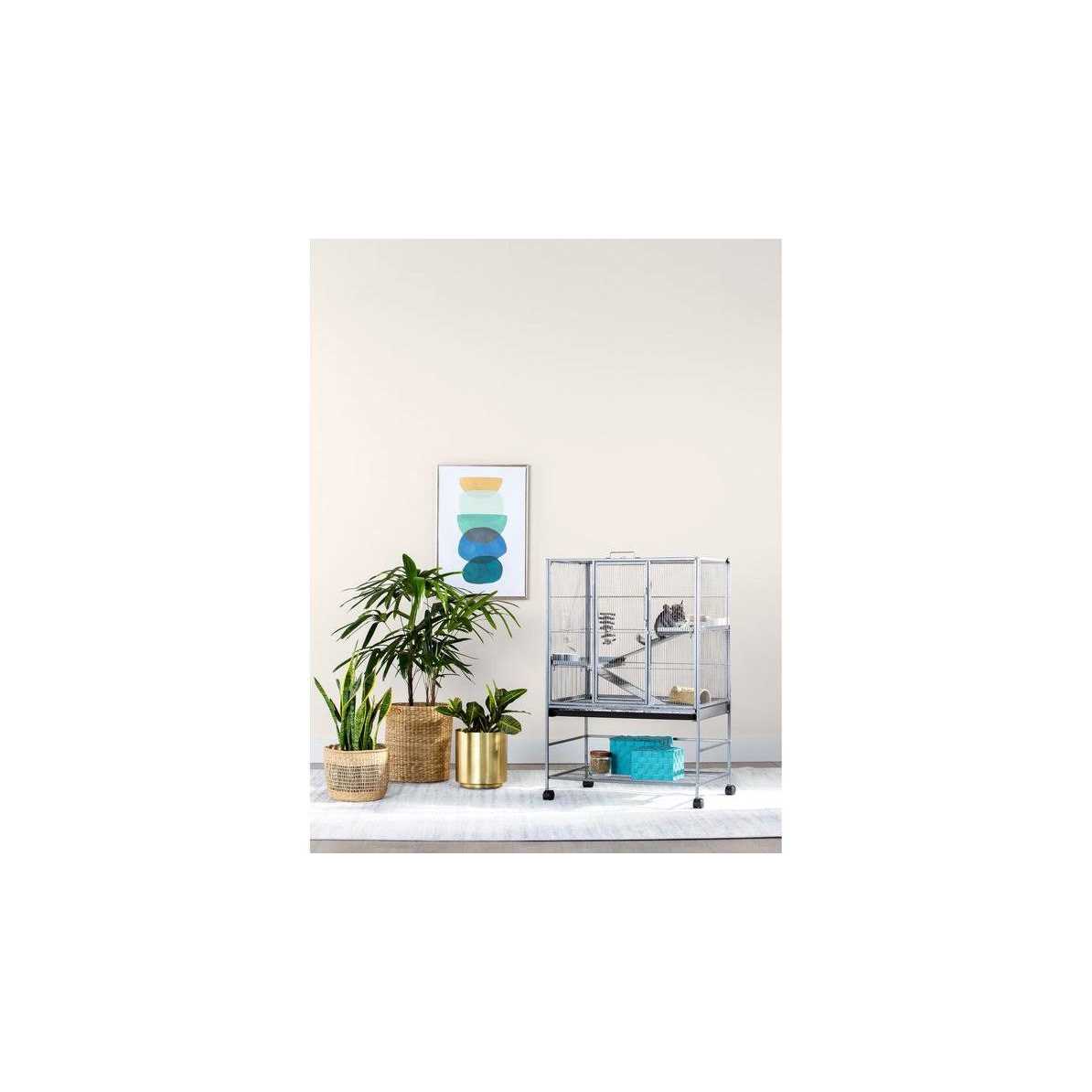 Alternative view of Full Cheeks Chew Proof Small Pet Habitat Includes Cage, Trays, Ramps, Shelves and Wheels