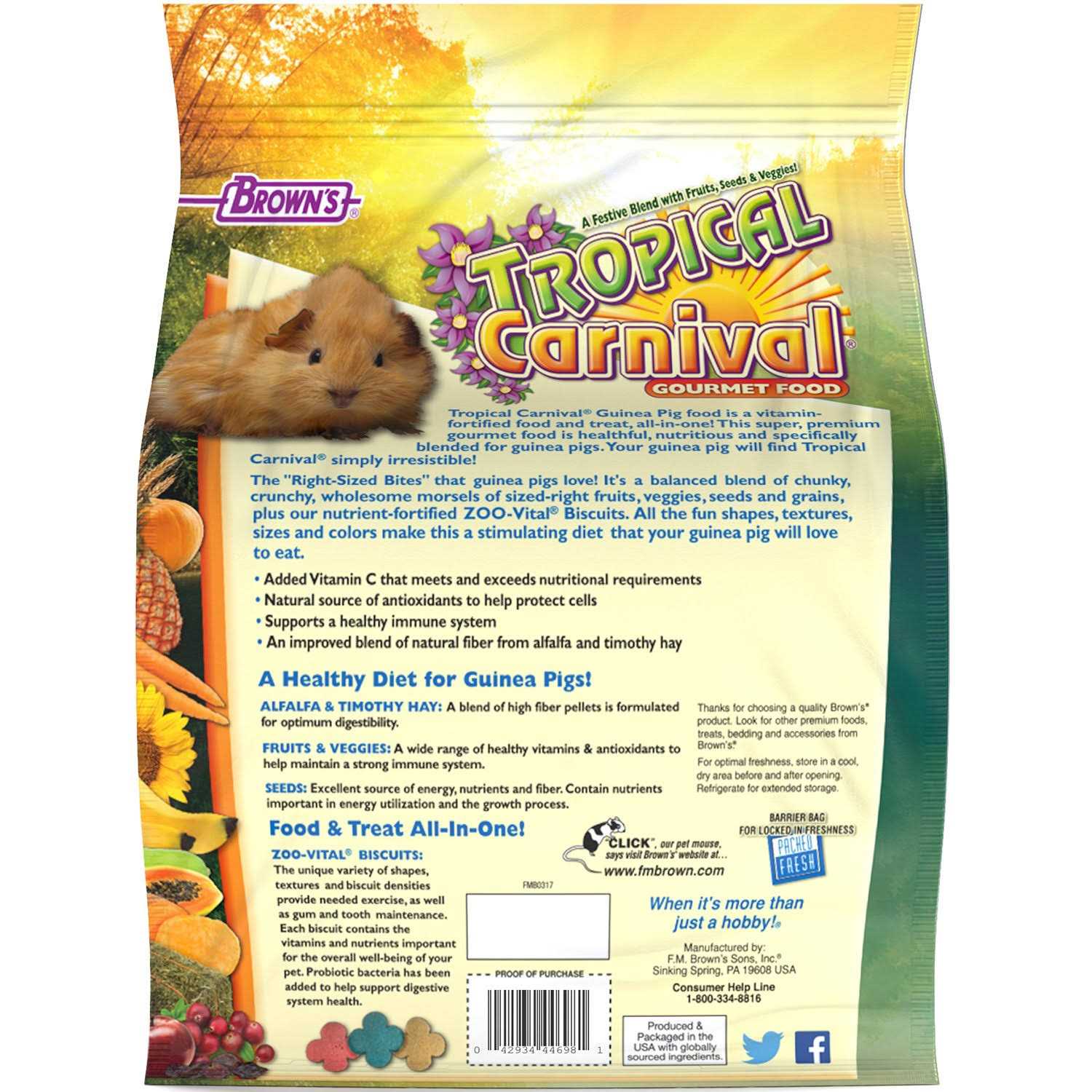 Alternative view of Brown's Tropical Carnival Gourmet Guinea Pig Food