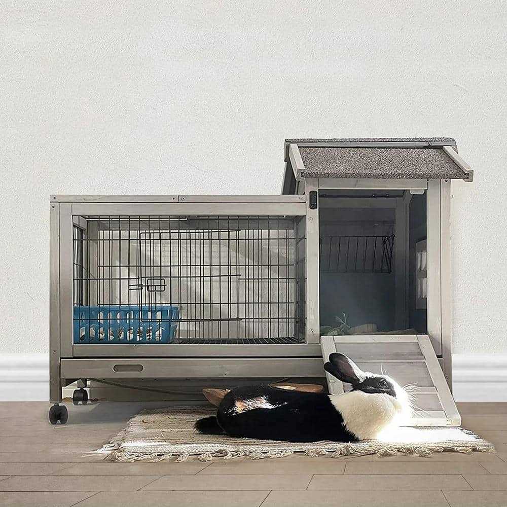 Alternative view of Aivituvin Rabbit Hutch Bunny Cage AIR24