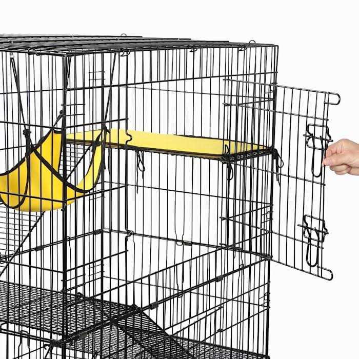 Alternative view of Topeakmart Black Rolling 4-Tier Small Animal Cage