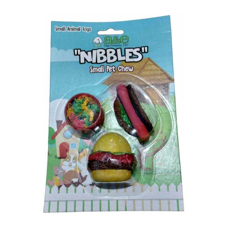 Alternative view of A & E Cages Nibbles Summer Cookout Wood & Loofah Small Animal Chews
