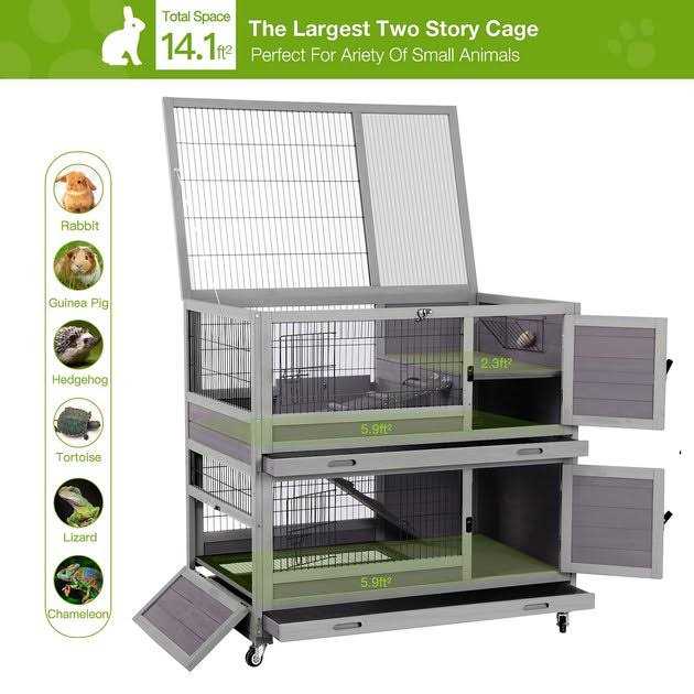 Alternative view of Aivituvin Rabbit Hutch Outdoor Bunny Cage AIR18