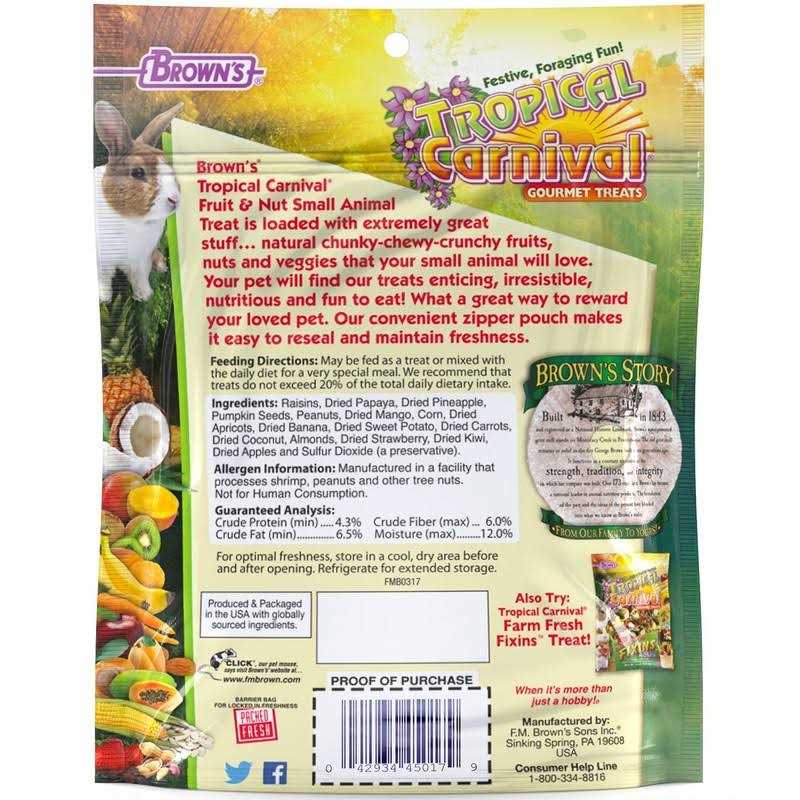 Alternative view of Brown's Tropical Carnival Fruit & Nut Small Animal Treats