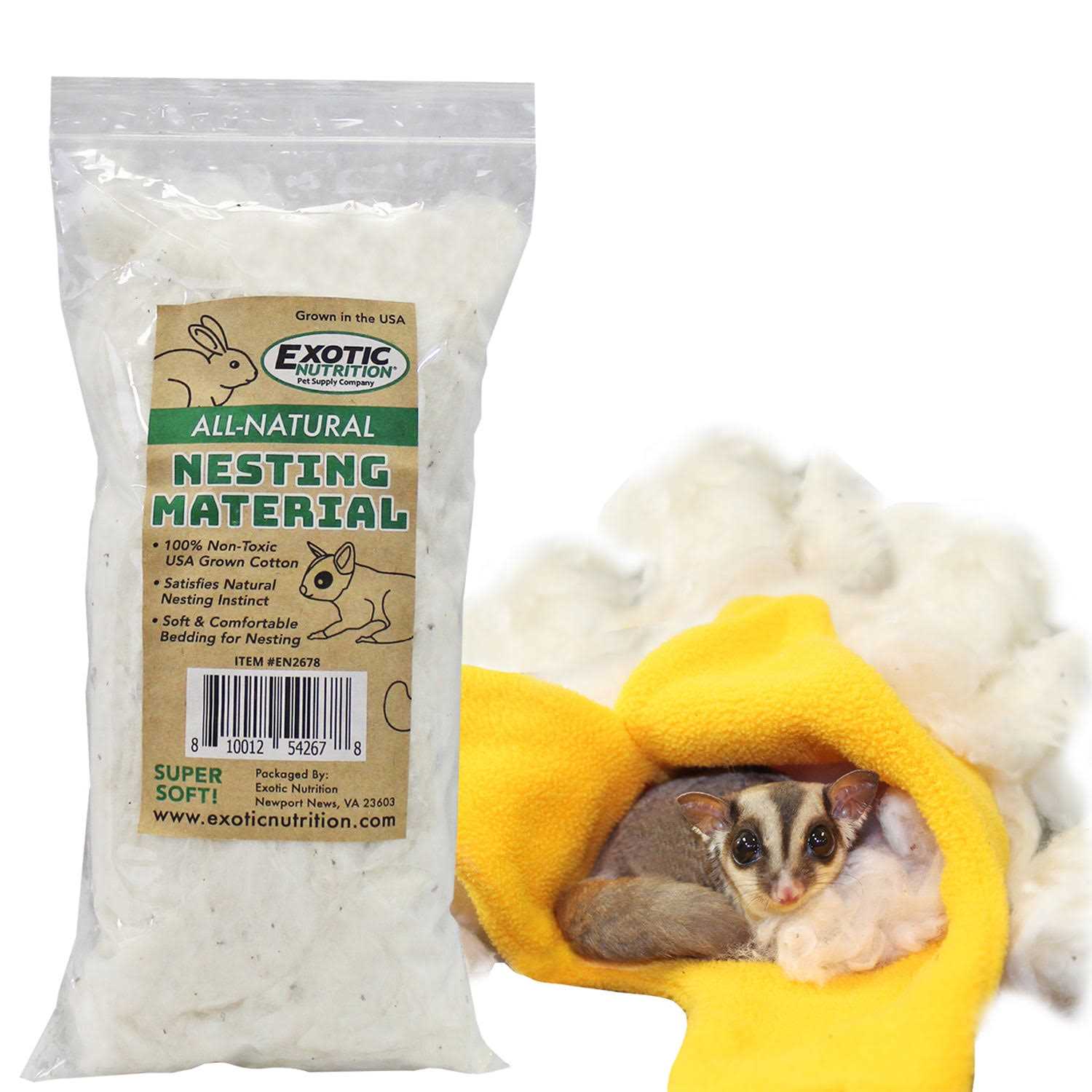 Alternative view of Exotic Nutrition All-Natural Nesting Material 100% Cotton Eco-Friendly Animal Bedding