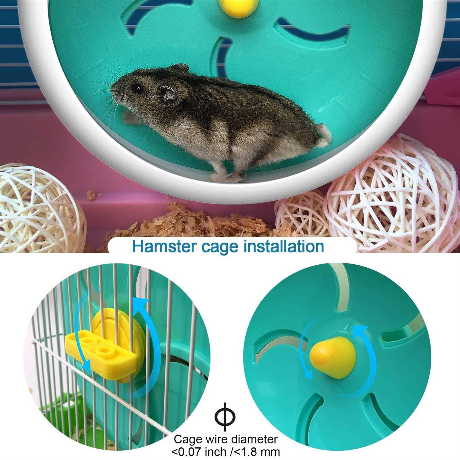 Alternative view of lazYYzal Hamster Wheel,Silent Hamster Wheel,Silent Wheel,Quiet Hamster Wheel,Super-Silent Hamster Exercise Wheel,Adjustable Stand Silent Hamster Wheel