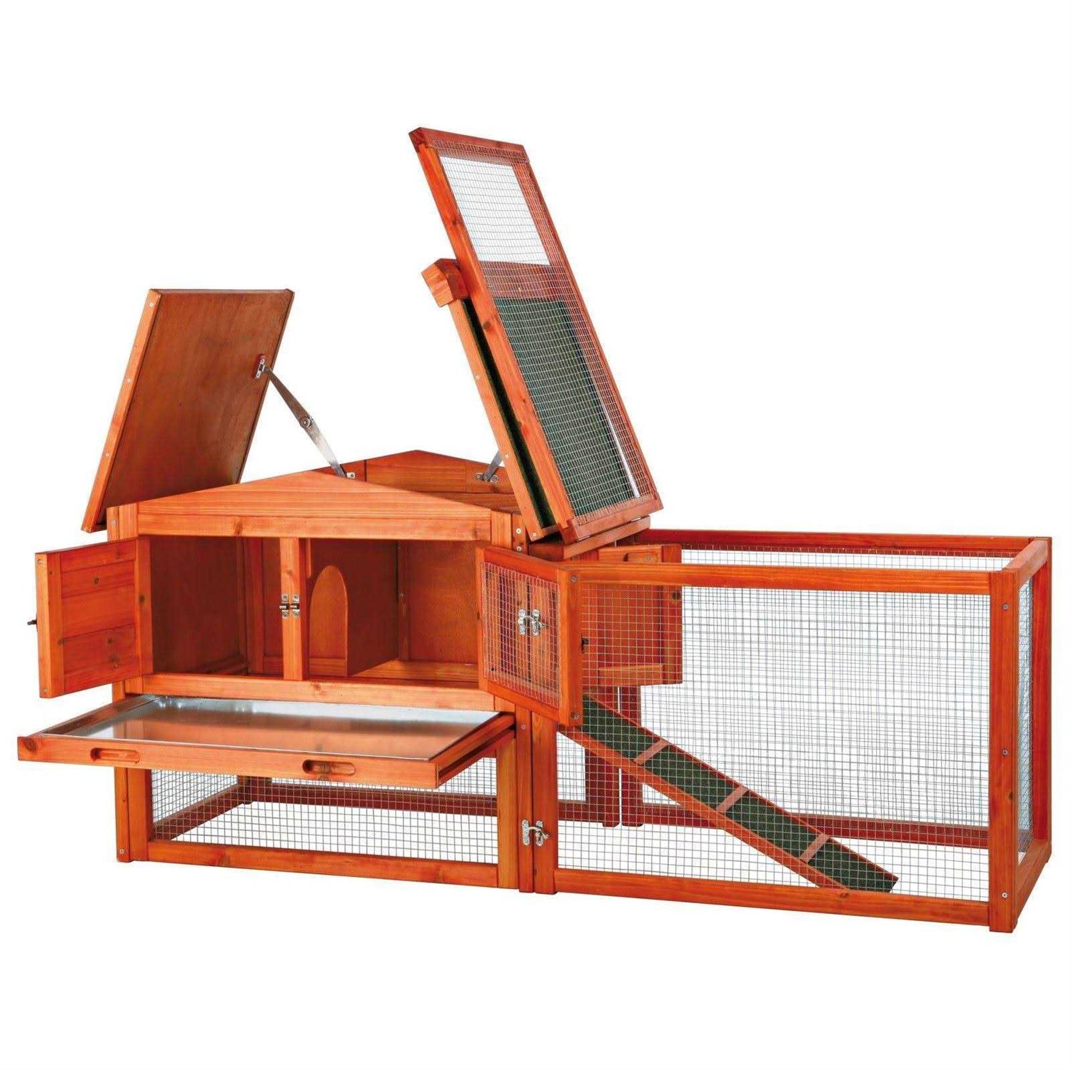 Alternative view of Trixie Rabbit Hutch with Outdoor Run