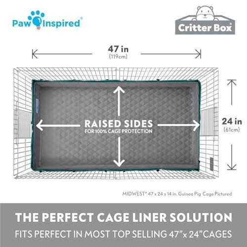 Alternative view of Paw Inspired Critter Box Washable Fleece Guinea Pig Cage Liner & Bedding with Raised Sides