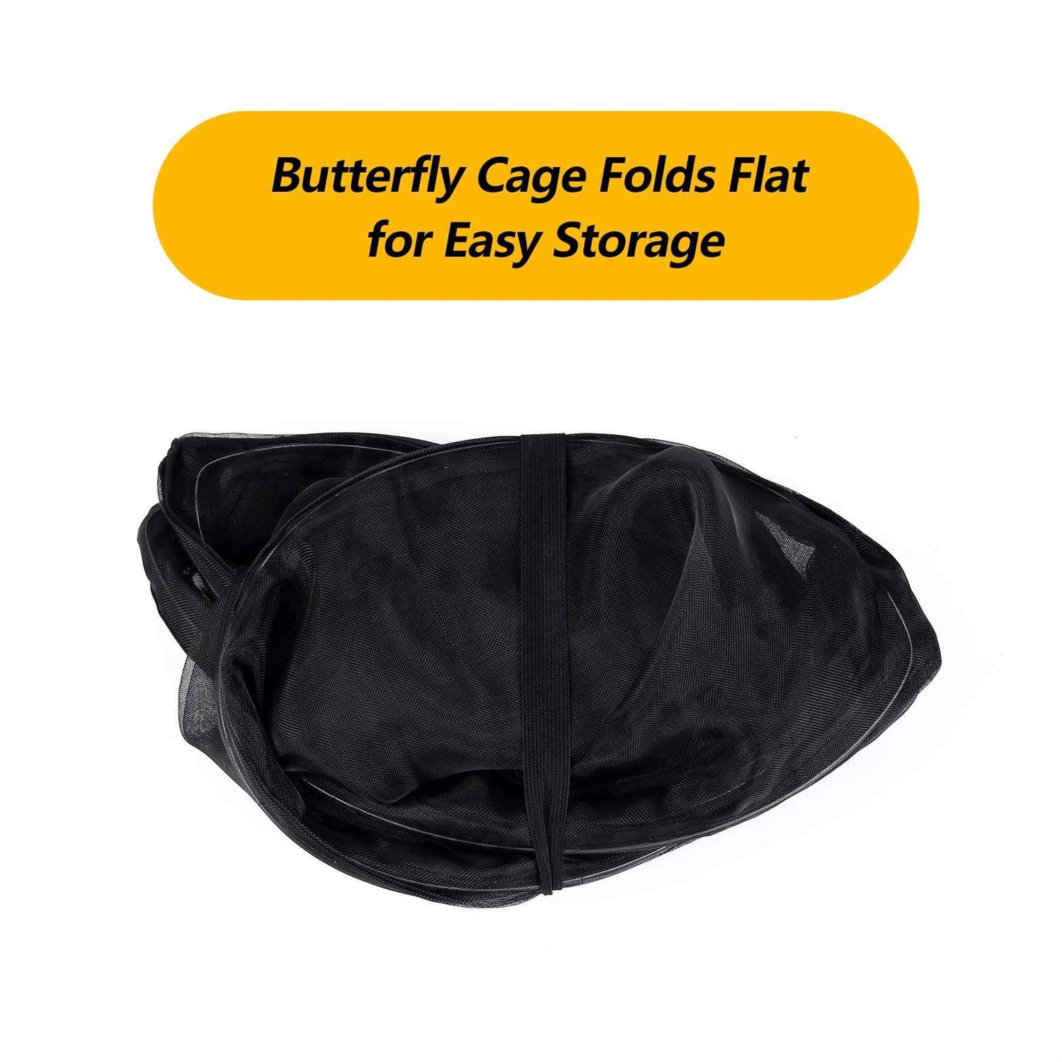 Alternative view of RESTCLOUD 30 Heavy Duty Monarch Butterfly Habitat Outdoor Collapsible Insect Mesh Cage Terrarium Pop-up with Zipper Protection