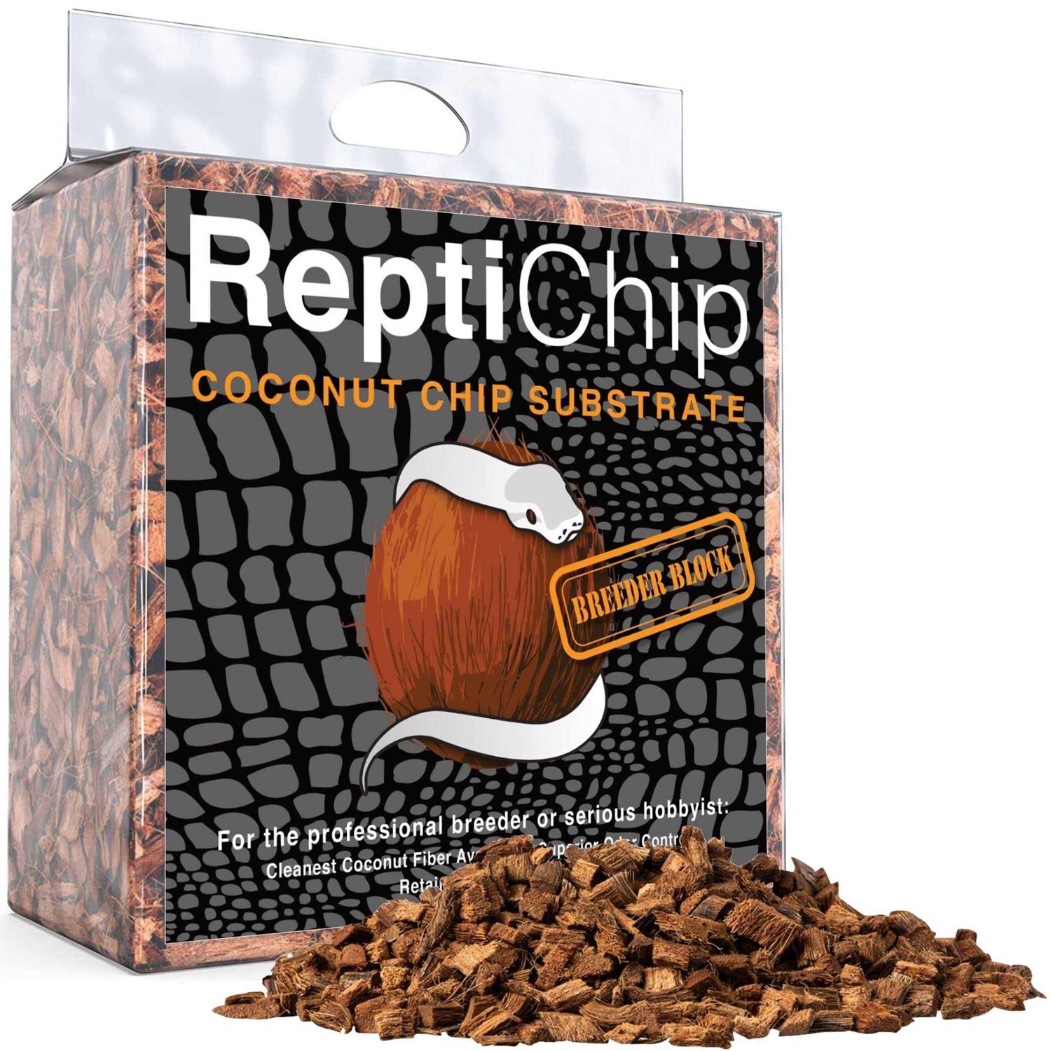 Reptichip Compressed Coconut Chip Substrate for Reptiles 72 Quart Coco Chips Brick Bedding