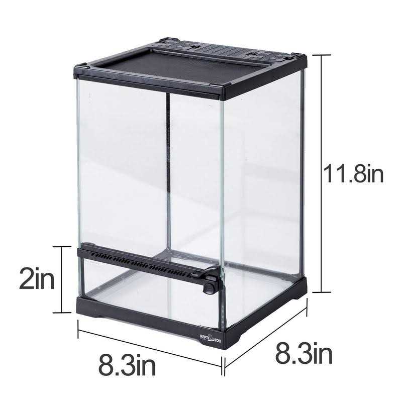 Alternative view of REPTIZOO glass Terrarium Tank 8x8x12, Front Opening Door Full View Visually Appealing Mini Reptile or Amphibians Habitat