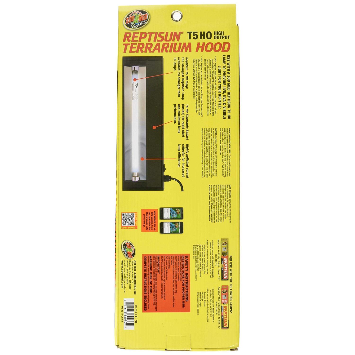Alternative view of Zoo Med ReptiSun HO T5 Terrarium Hood