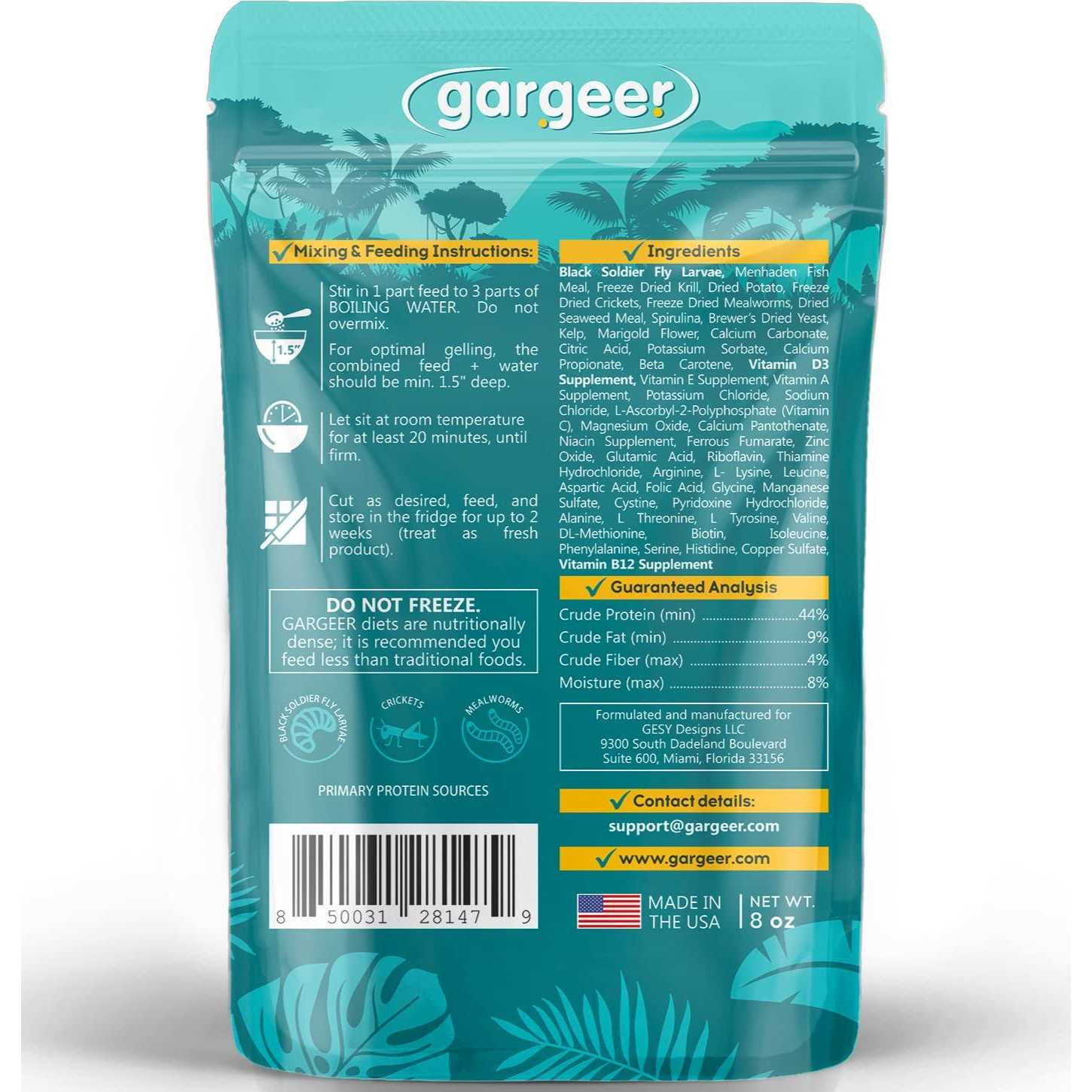 Alternative view of Gargeer Leopard Gecko Food Complete Gel Diet for Both Juveniles and Adults. Proudly Made in The USA