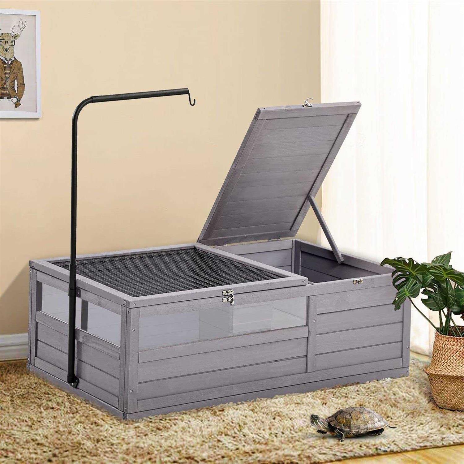 GUTINNEEN Tortoise Cage Large Tortoise Habitat with Light Support Frame