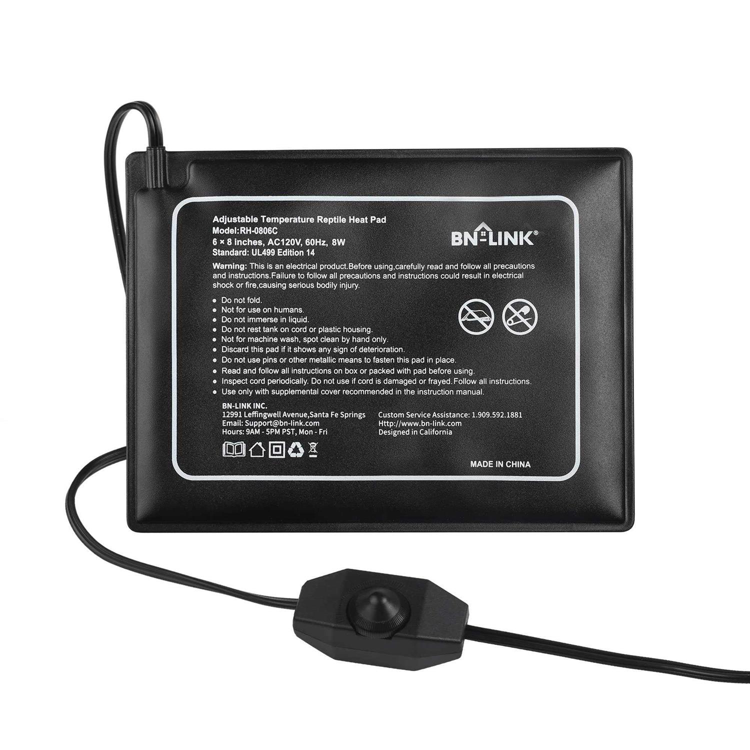 BN-LINK Reptile Heating Pad 8 X 12 with Adjust Knob