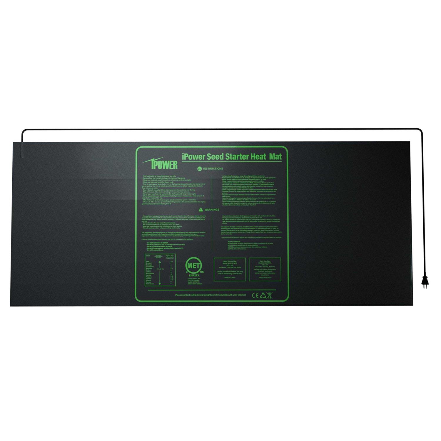 iPower Durable Waterproof Seedling Heat Mat 48 x 20 Warm Hydropo