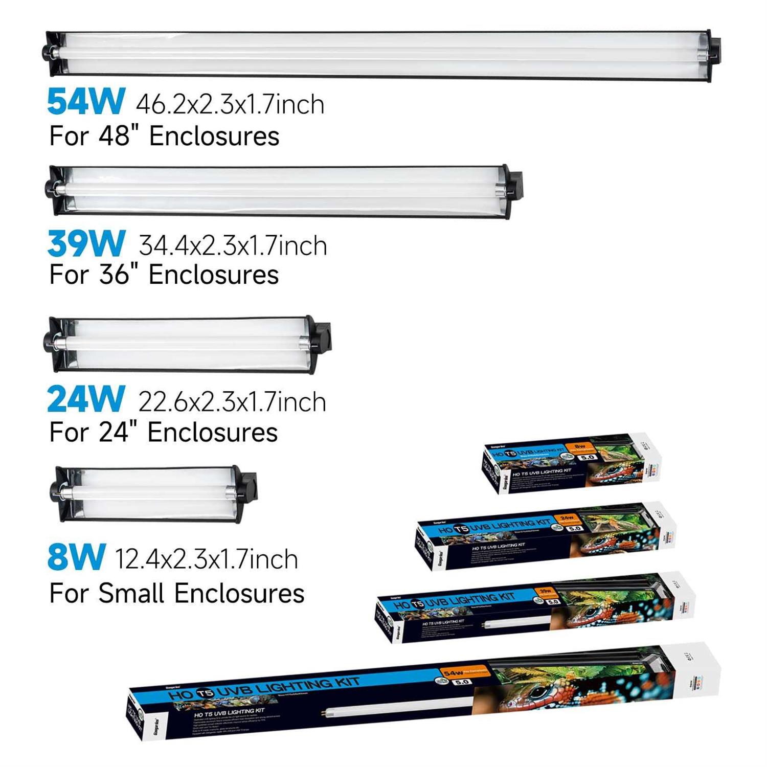 Alternative view of Giangarden T5 HO UVB Lighting Combo Kit, Reptile Light Fixture with UVB 10.0 Fluorescent Tube Ideal for tropical and deserts