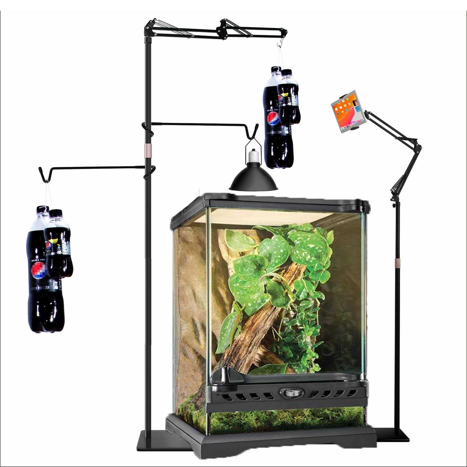 Alternative view of 87 Reptile Dual Lamp Stand with Two 16 Hooks Hang 10.5 Lbs Very Stable