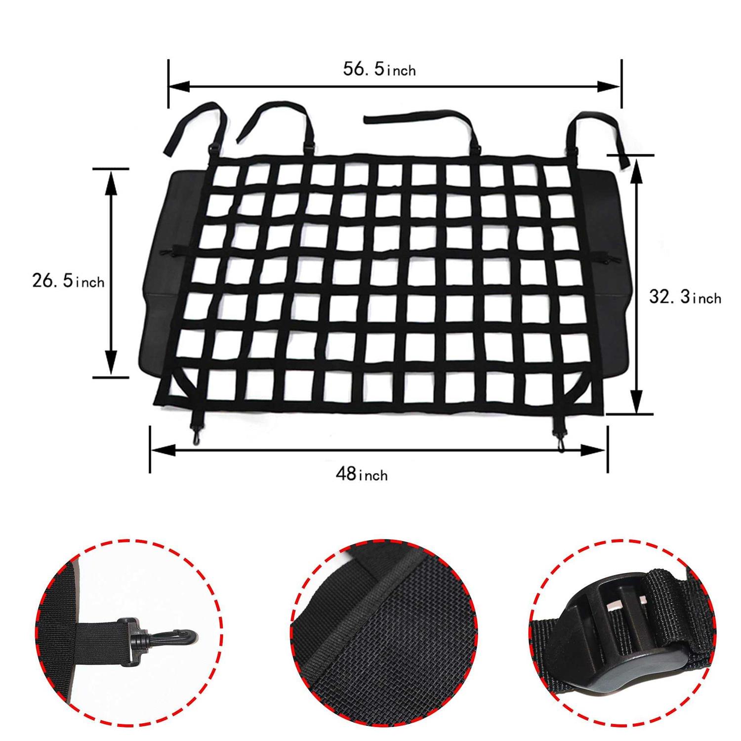 Alternative view of BESTAOO Pet Net Vehicle Safety Mesh Dog Barrier for Jeep Wrangler JK JL 4-Door 2007-2024