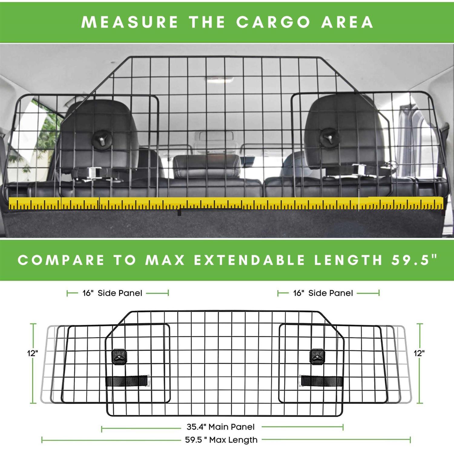 Alternative view of COLETA Dog Car Barrier for SUVs & Vehicles Adjustable Large Pet Barrier with Bonus Guard Mesh for Full Coverage. Heavy-Duty