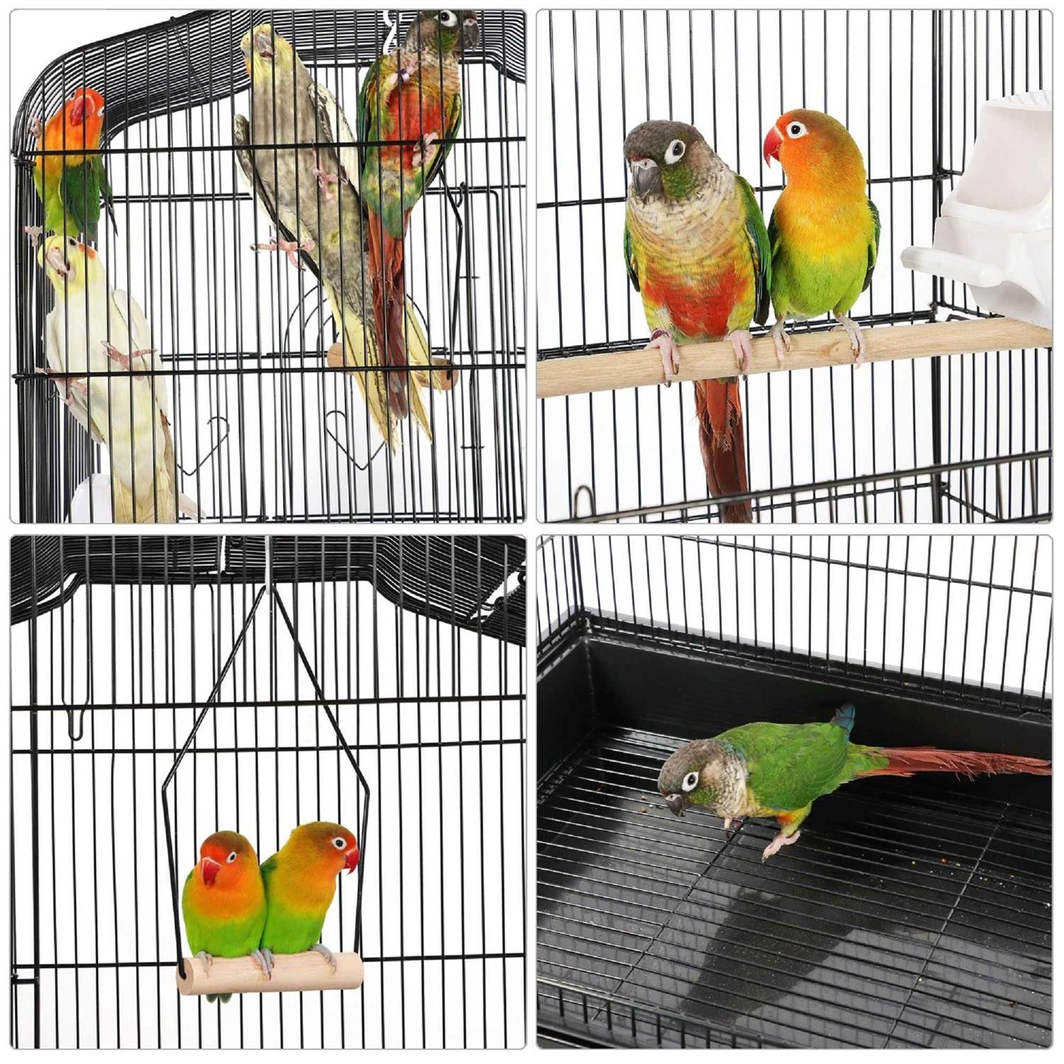 Alternative view of Topeakmart Open Top Metal Bird Cage