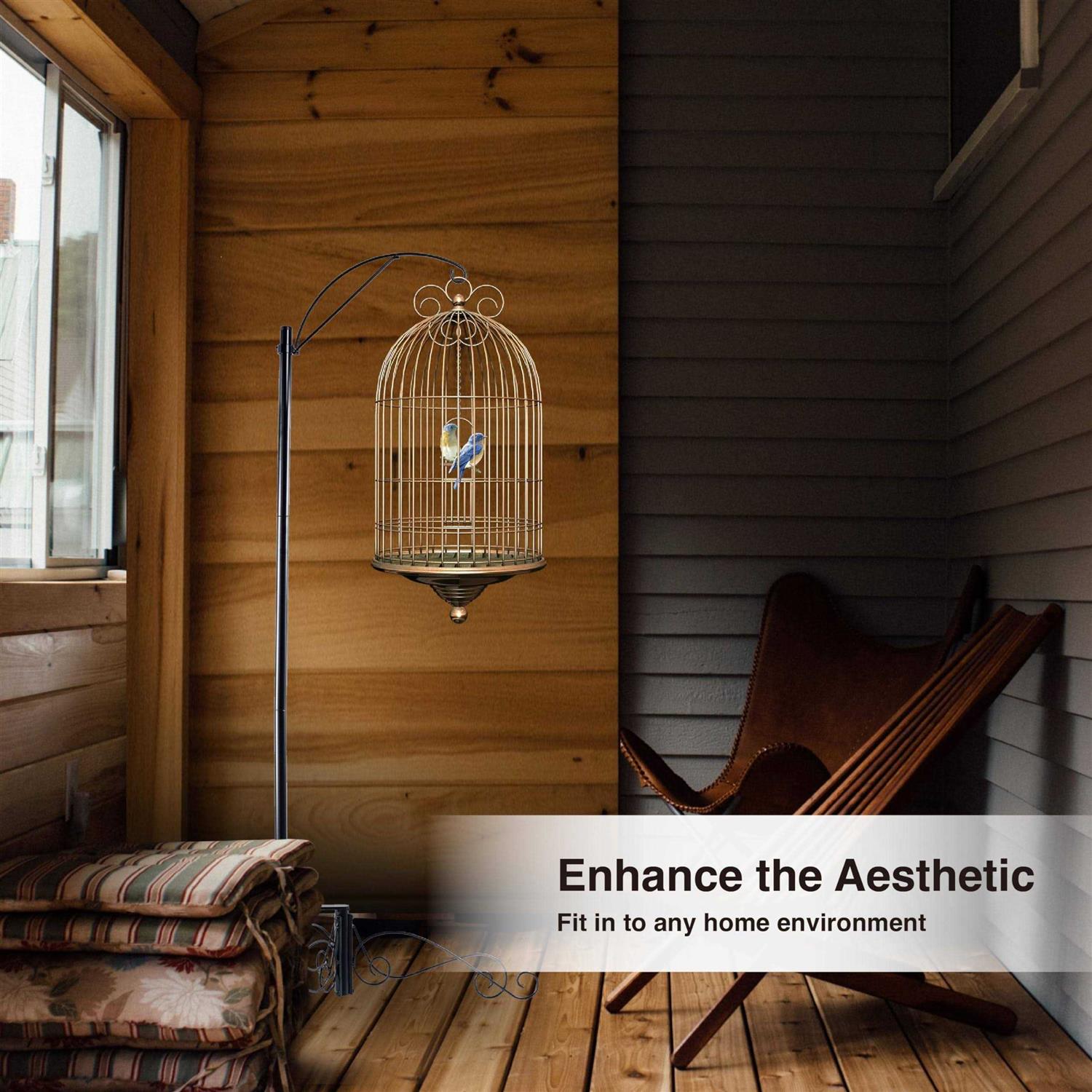 Alternative view of HOHIYA 61 Inch Bird Cage Stand Shepherd Hook Hanging for Pet Hummingbird Feeder Solar Light Lantern Hanging Plant Flower Basket Home Garden Max