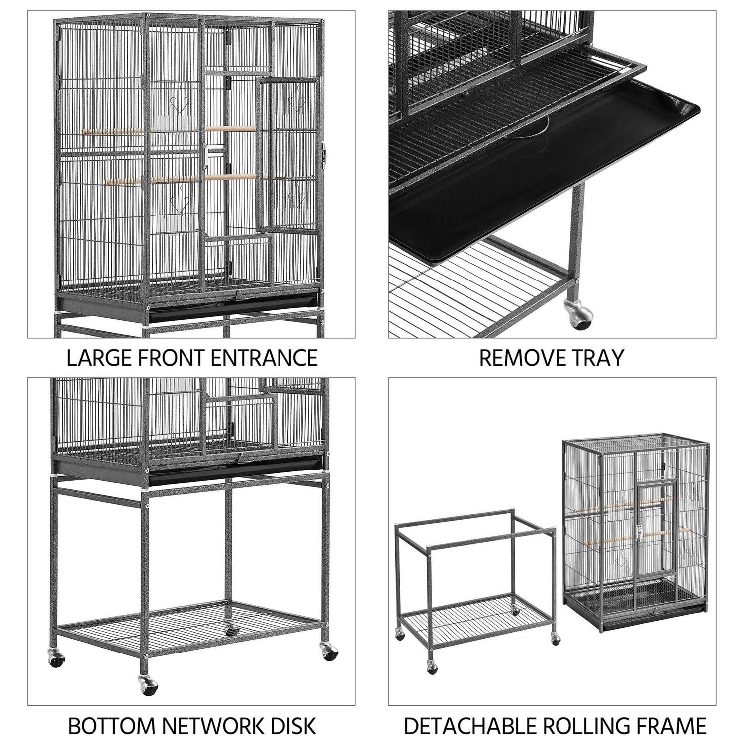 Alternative view of Topeakmart Metal Bird Cage with Rolling Detachable Stand
