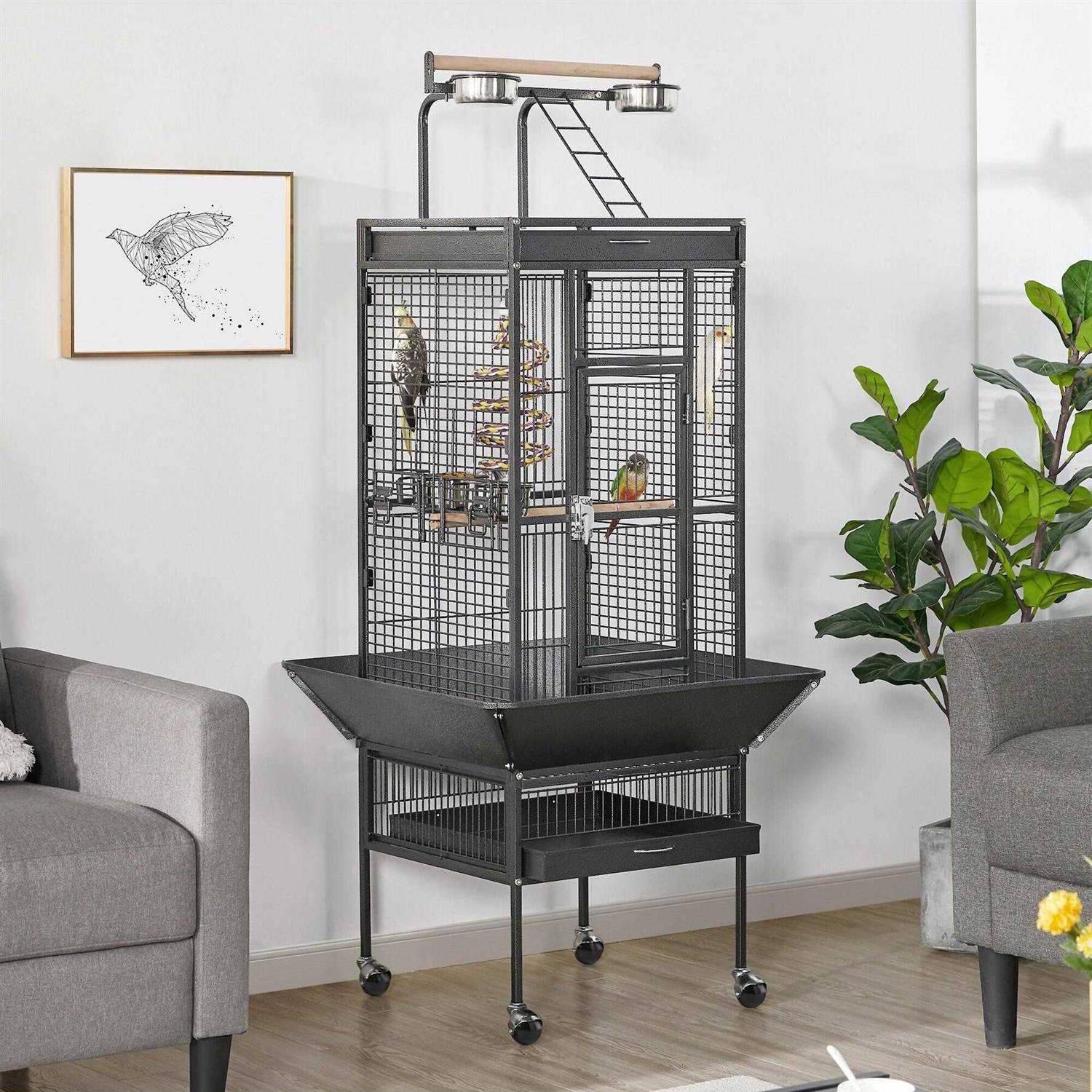 Yaheetech 61-in Rolling Parrot Cage & Playtop