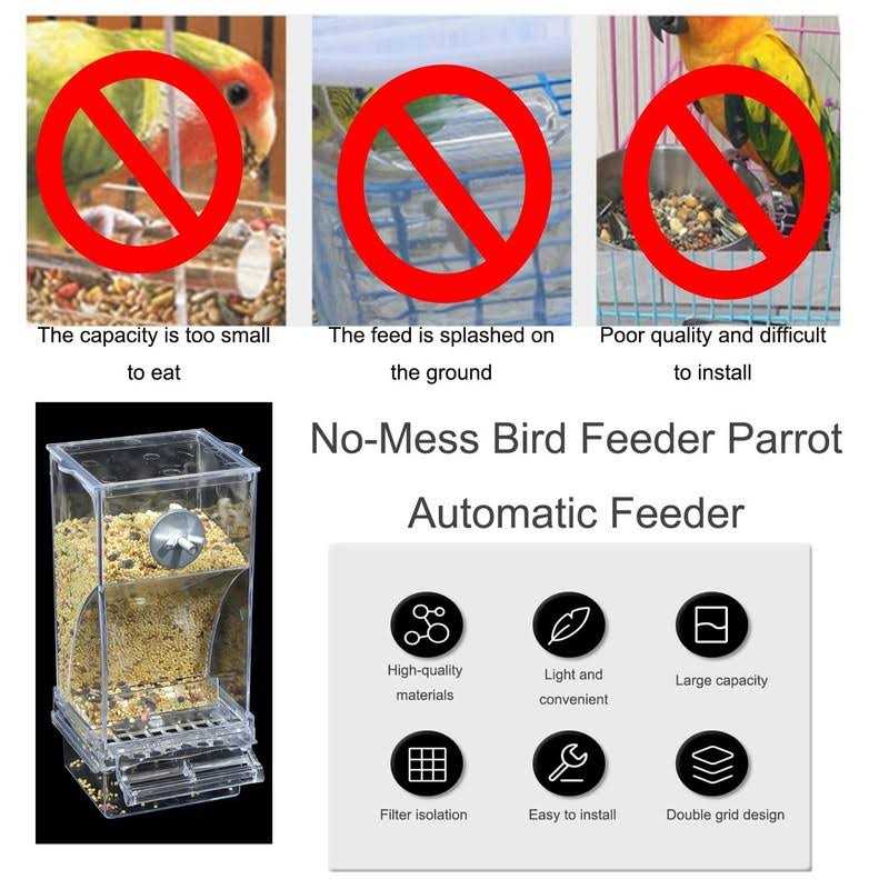 Alternative view of Automatic Bird Feeder,No Mess Bird Feeder,Bird Cage Feeder Bird Cage Accessories for Parakeet Canary Cockatiel Finch