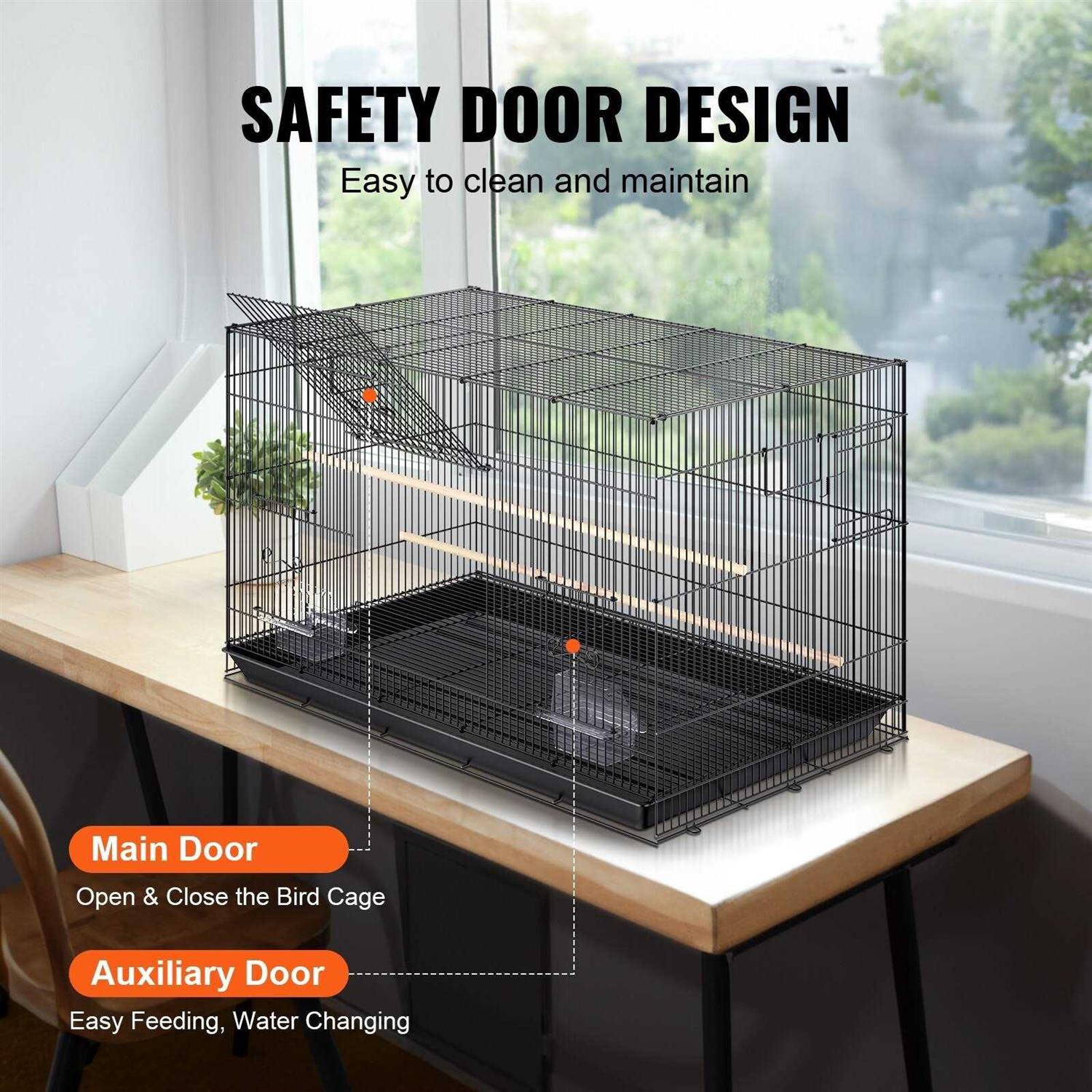 Alternative view of VEVOR 30 inch Bird Cage Metal Large Parakeet Cages for Cockatiels Small Parrot Budgies Lovebirds Canaries