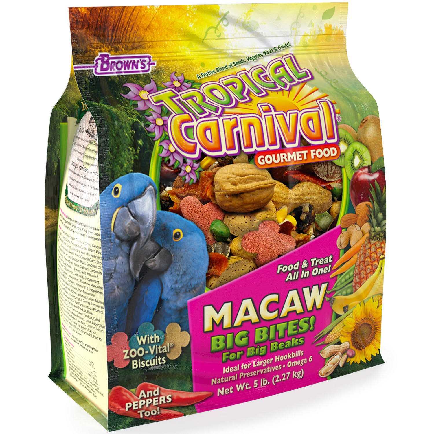 Brown's Tropical Carnival Gourmet Big Bites Macaw Food