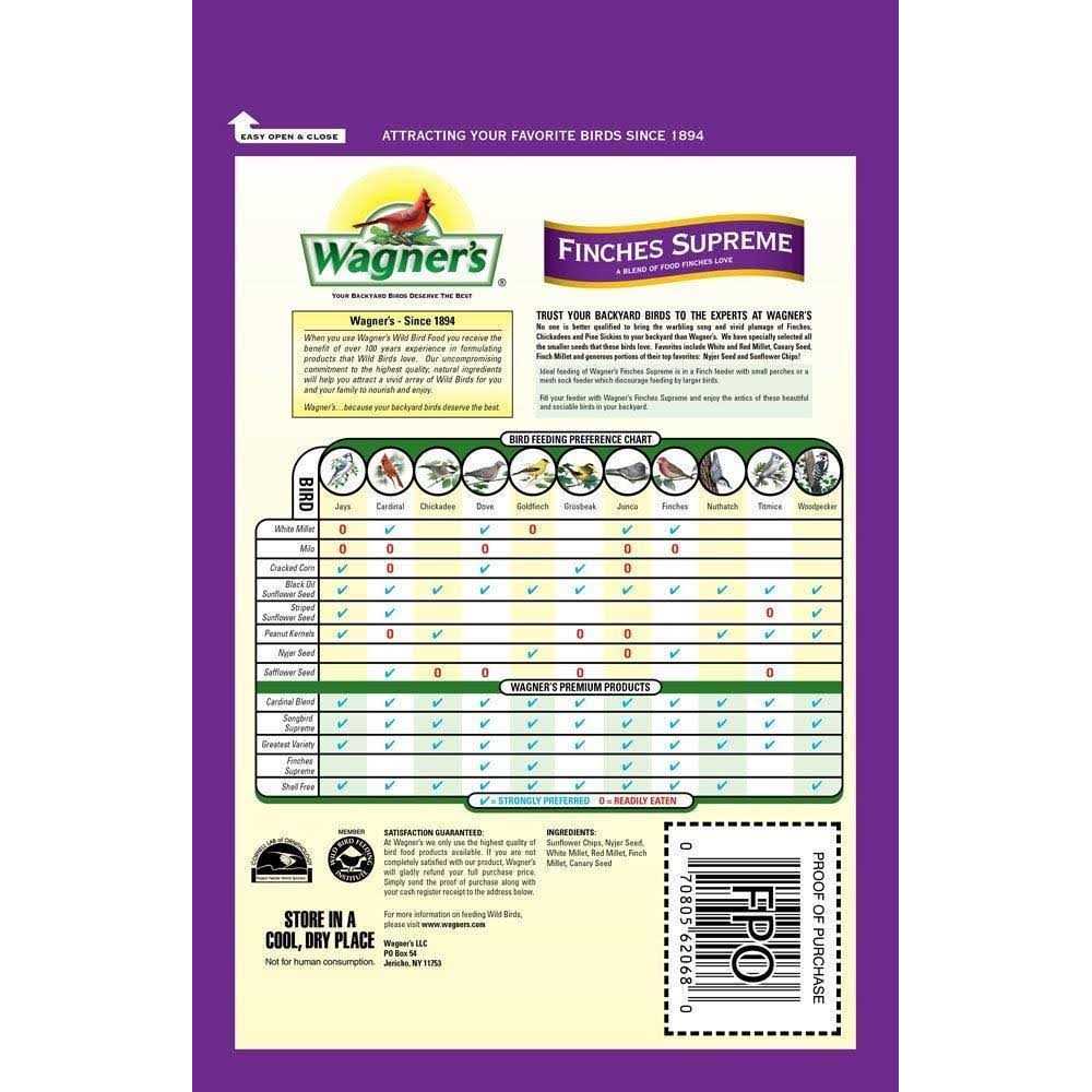 Alternative view of Wagner's 5 lb. Finches Supreme Wild Bird Food