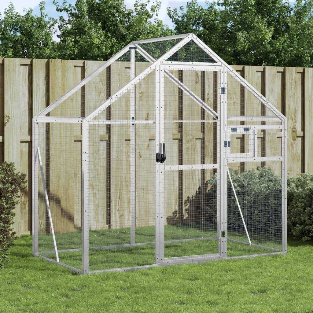 Aviary Silver 179x100x185 cm Aluminium vidaXL