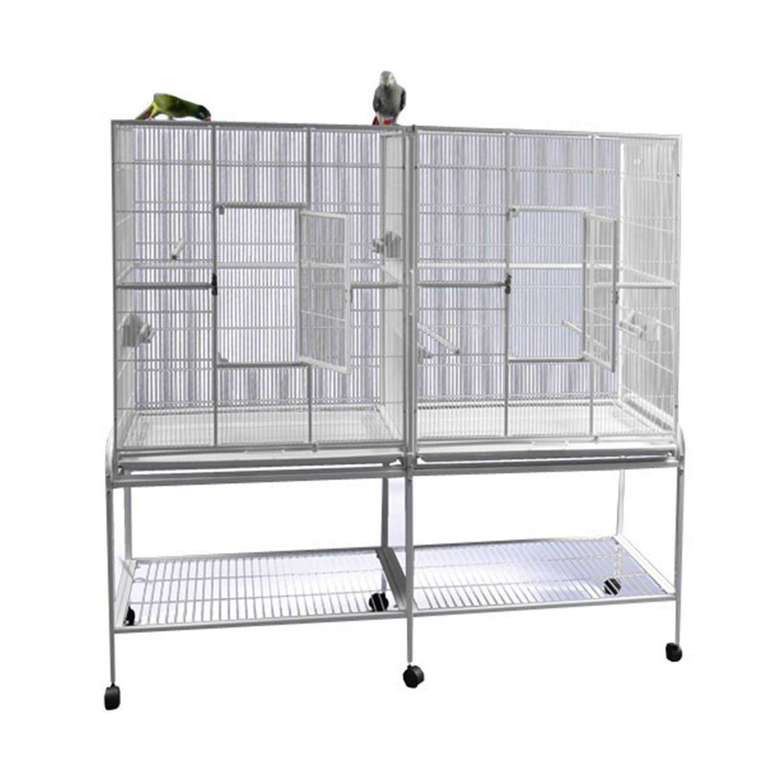 Alternative view of A E Double Flight Cage with Divider