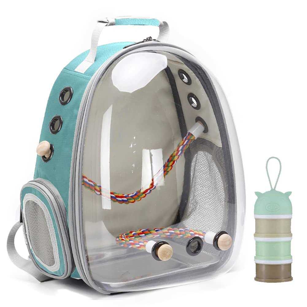 halinfer Bird Carrier Backpack, Bird Travel Backpack with Stainless Steel Tray and Standing Perch