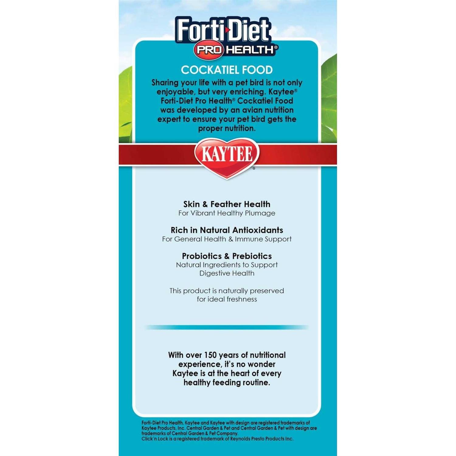 Alternative view of Kaytee Forti-Diet Pro Health Cockatiel Food