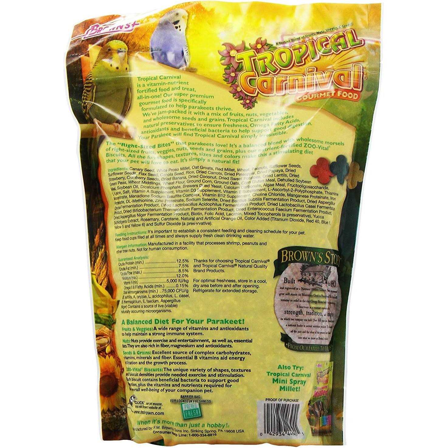 Alternative view of Brown's Tropical Carnival Parakeet Food