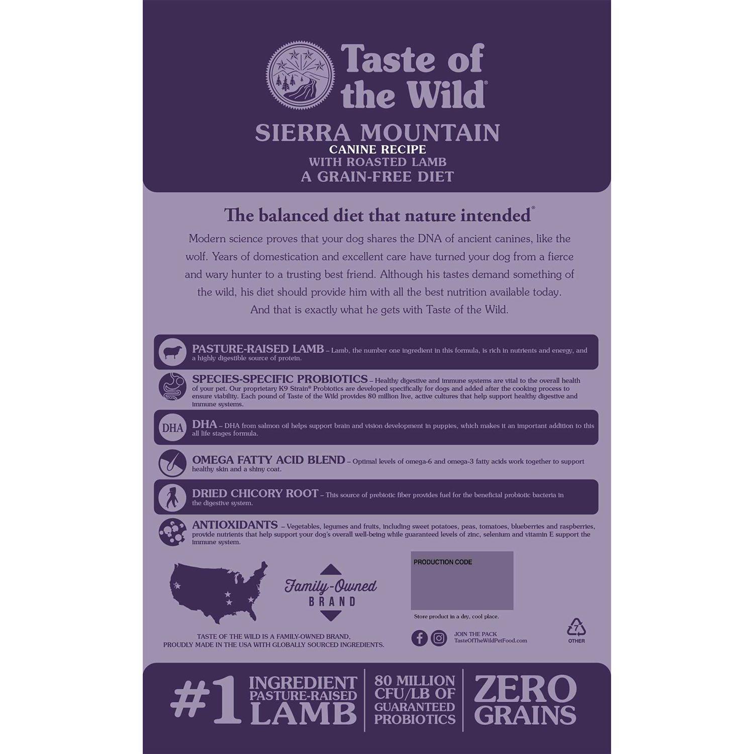 Alternative view of Taste of the Wild Sierra Mountain Dog Food