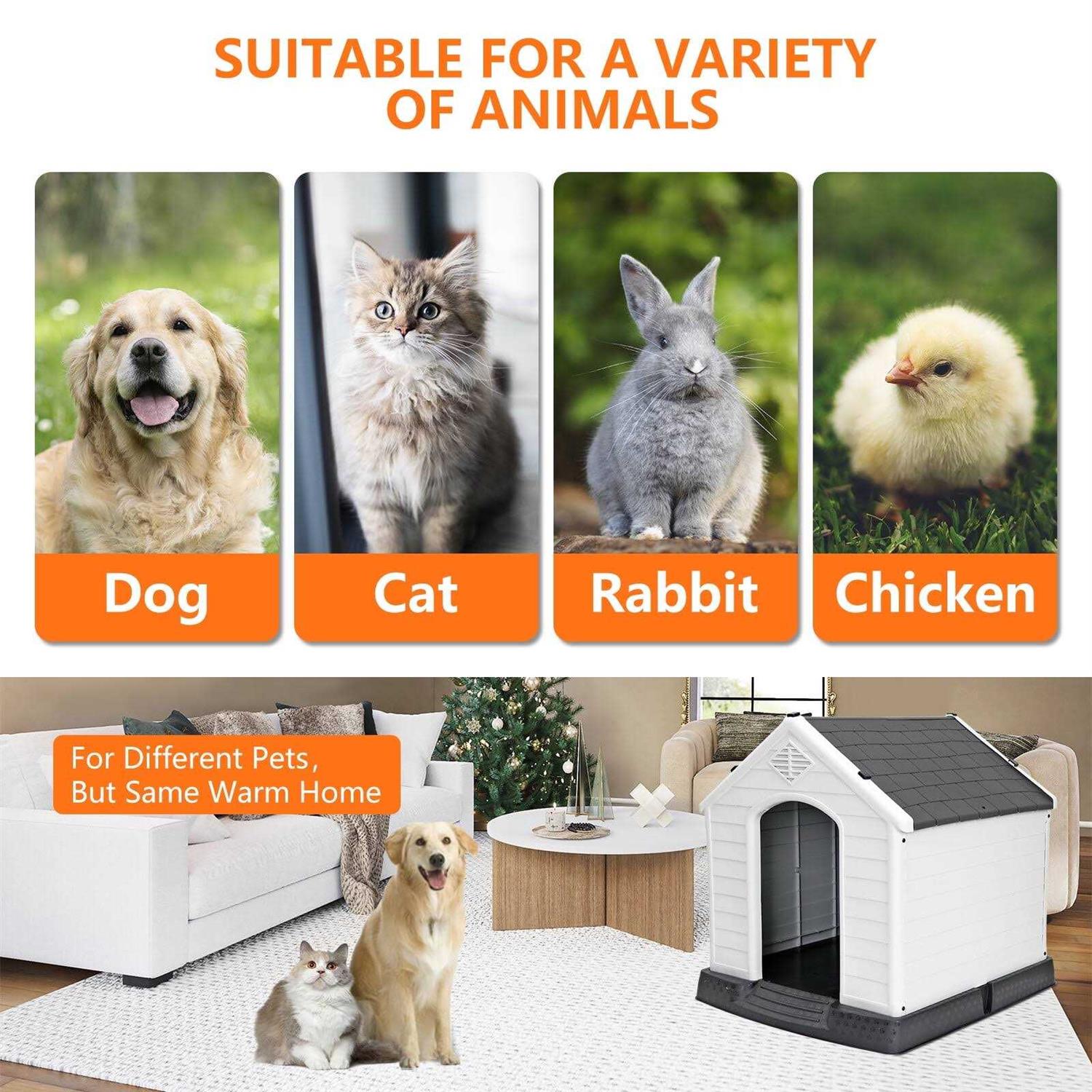 Alternative view of ZENSTYLE Large Dog House Insulated Waterproof Pet Kennel Shelter Indoor Outdoor