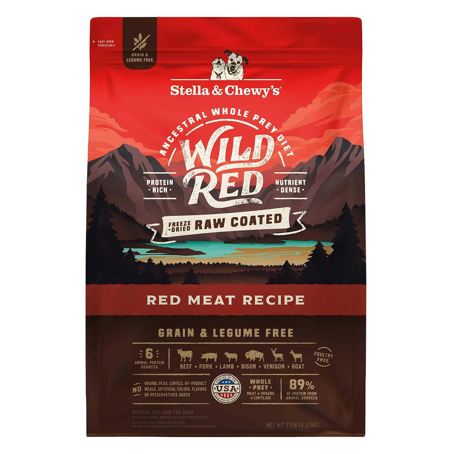 Stella & Chewy's Wild Red Dry Dog Food Raw Coated High Protein Grain Free Recipe