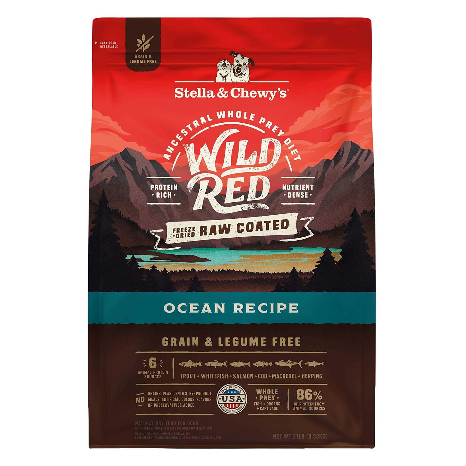 Stella & Chewy's Wild Red Dry Dog Food Raw Coated High Protein Grain Free Recipe