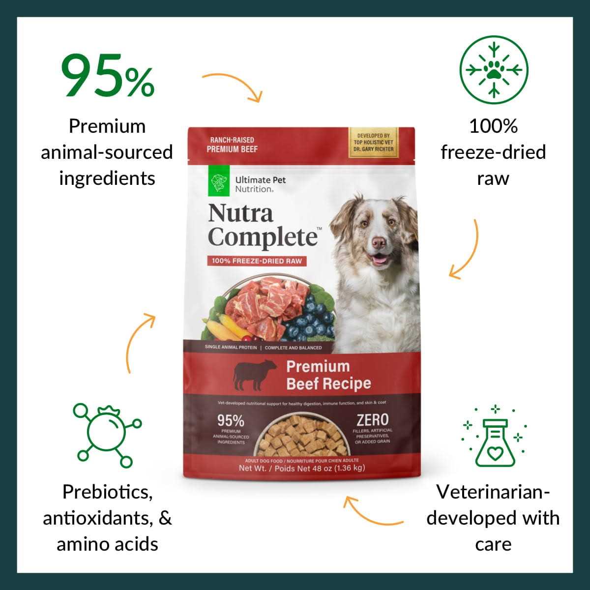 Alternative view of Ultimate Pet Nutrition Freeze Dried Nutra Complete Beef Dog Food