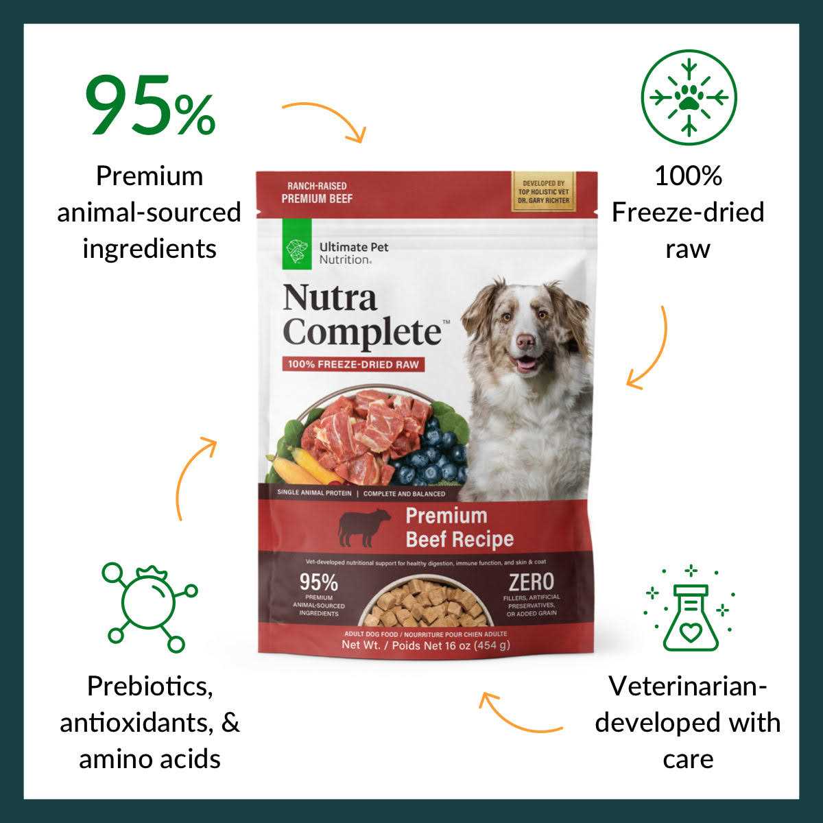 Alternative view of Ultimate Pet Nutrition Freeze Dried Nutra Complete Beef Dog Food